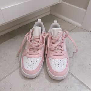 Nike Kids Pink and White Sneakers size 5Y